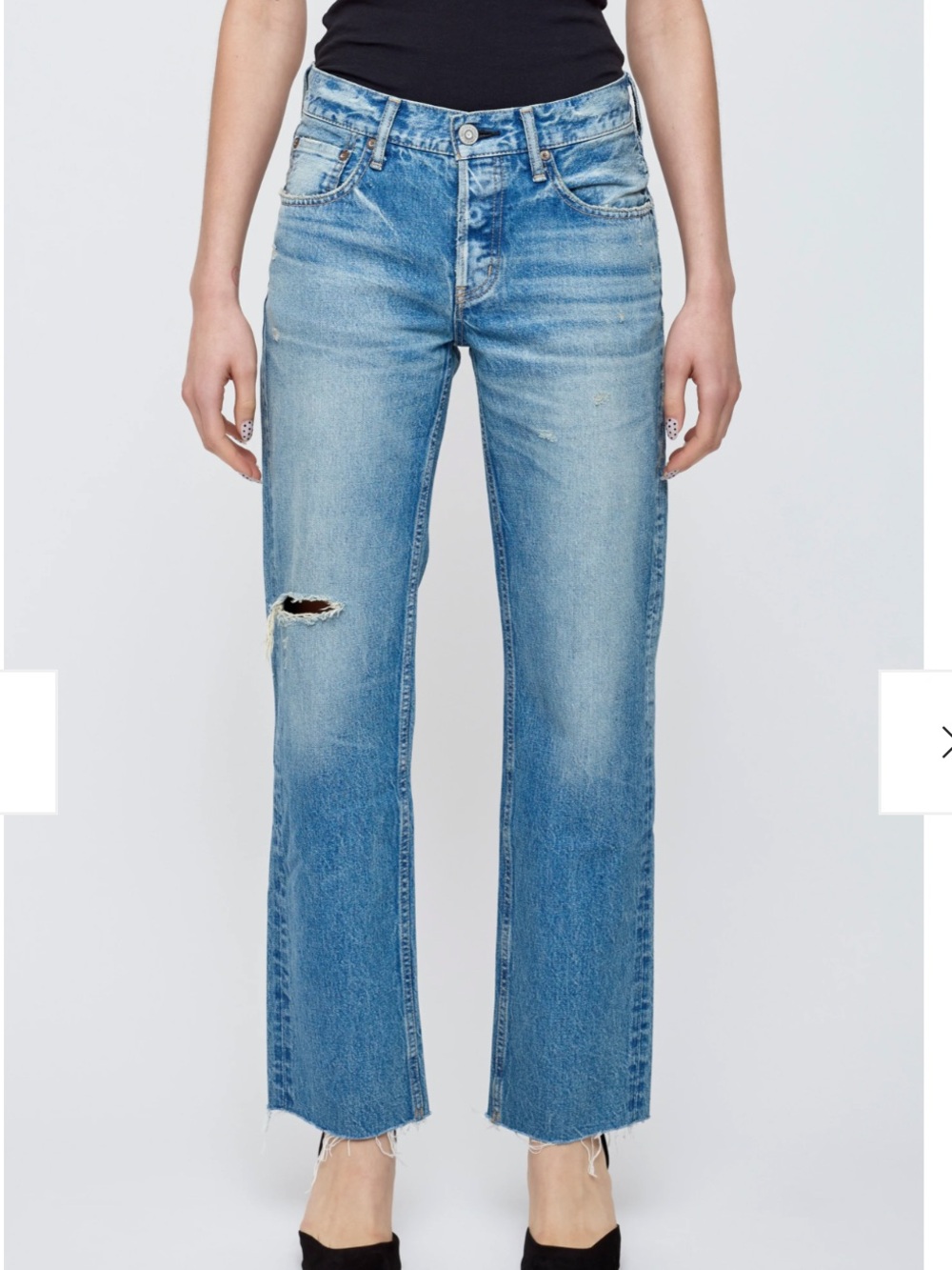 Moussy Denim Frankford Straight-Low in Blue